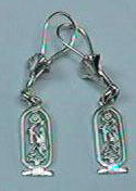 Egyptian cartouche silver earring